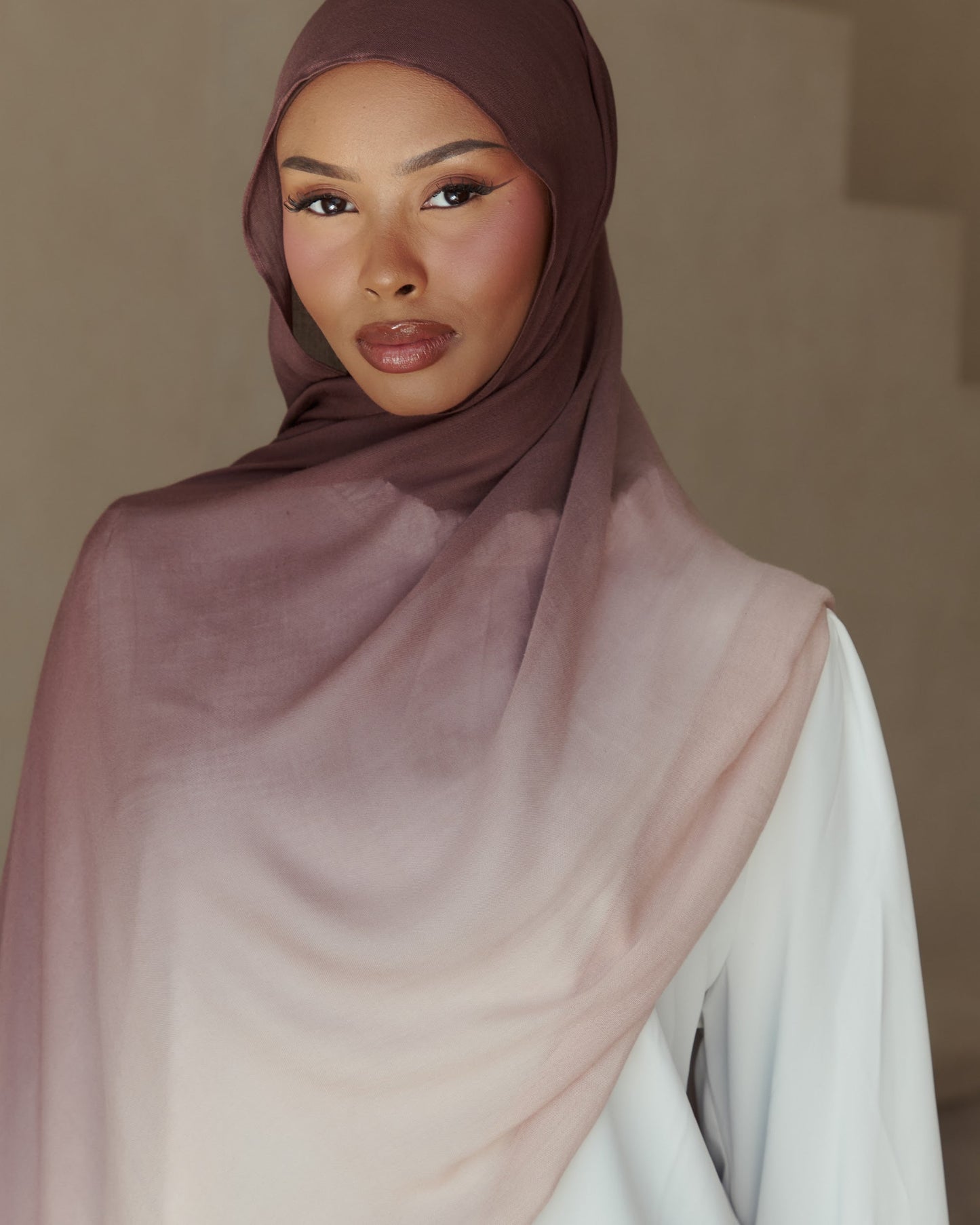 Ombré Modal Hijab - Fig Blossom