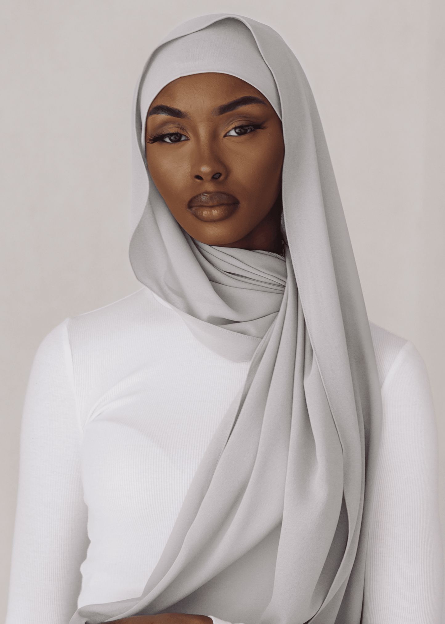 Matching Hijab & Undercap Set - Light Gray
