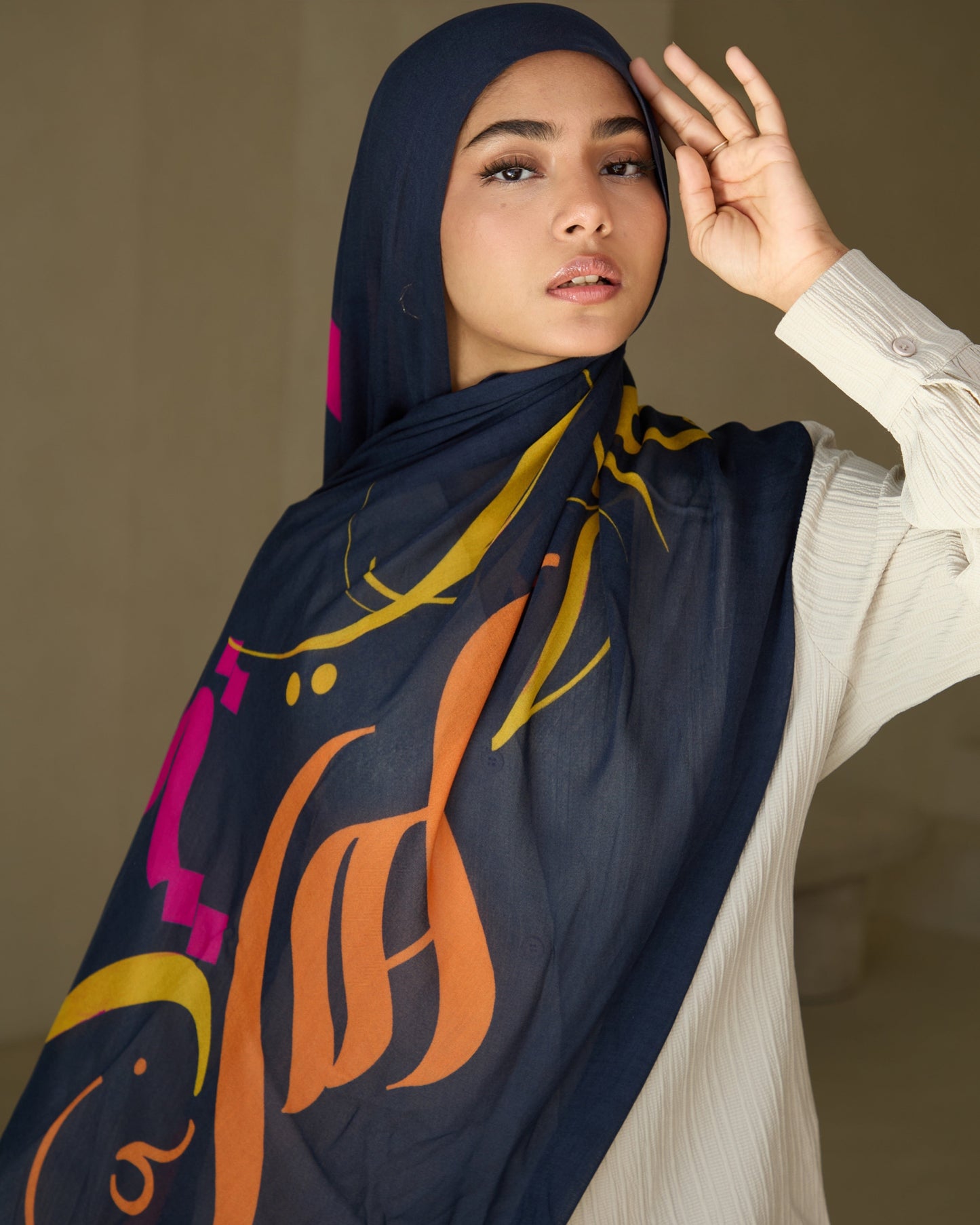 Printed Modal Hijab - Sunset Calligraphy