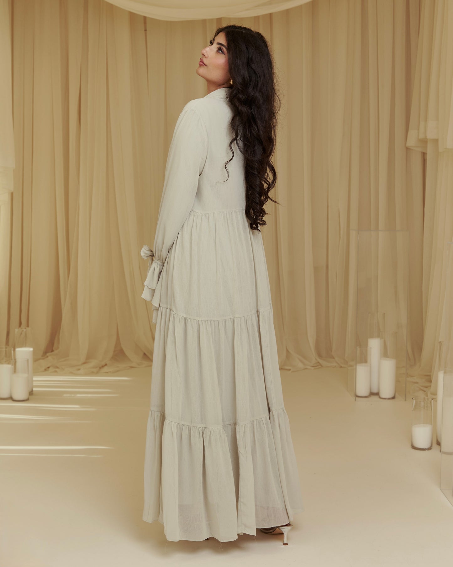 The Muse Abaya - Ivory Sage