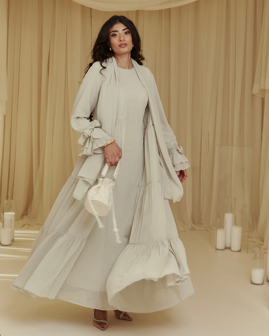 The Muse Abaya - Ivory Sage
