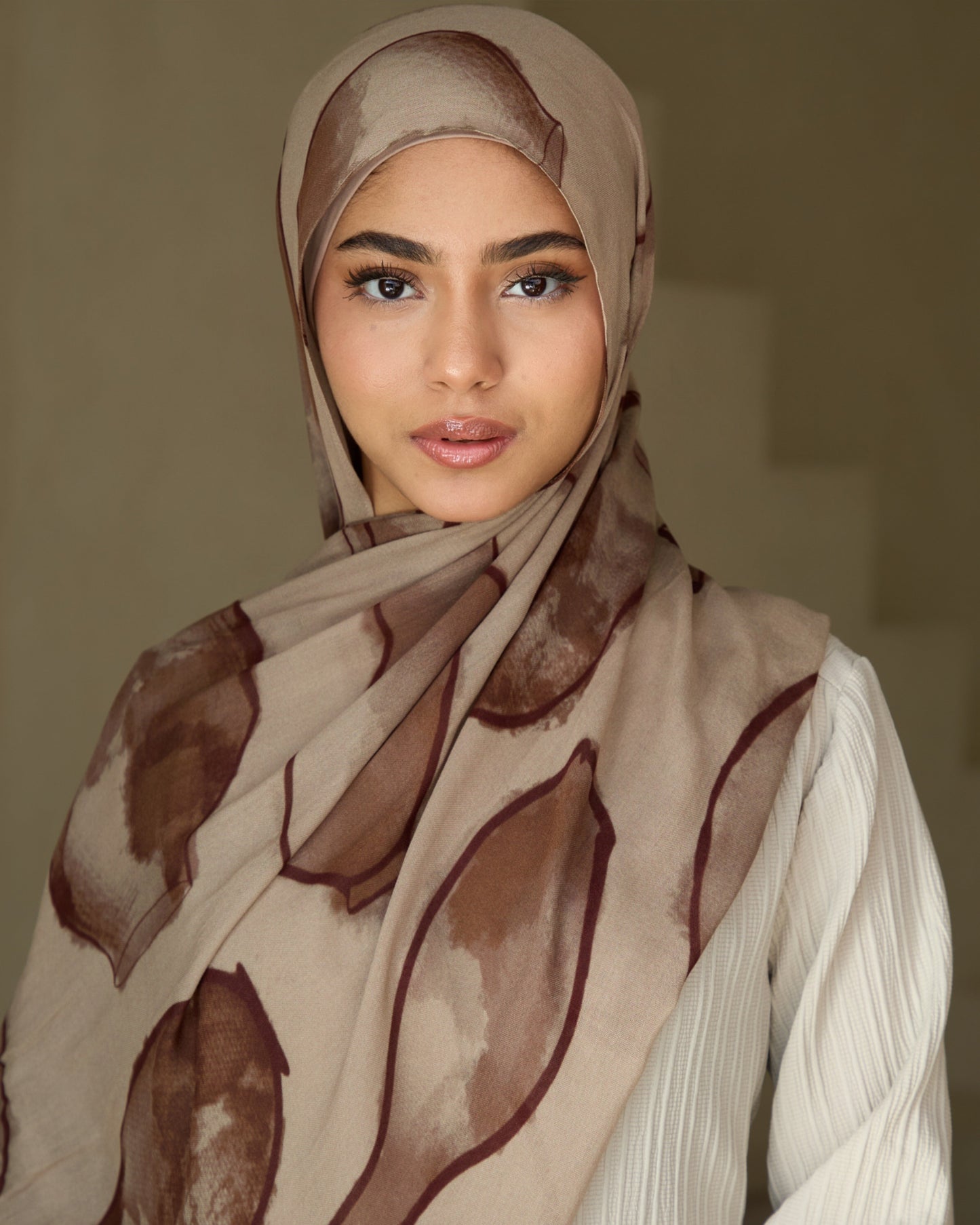 Printed Modal Hijab - Clay