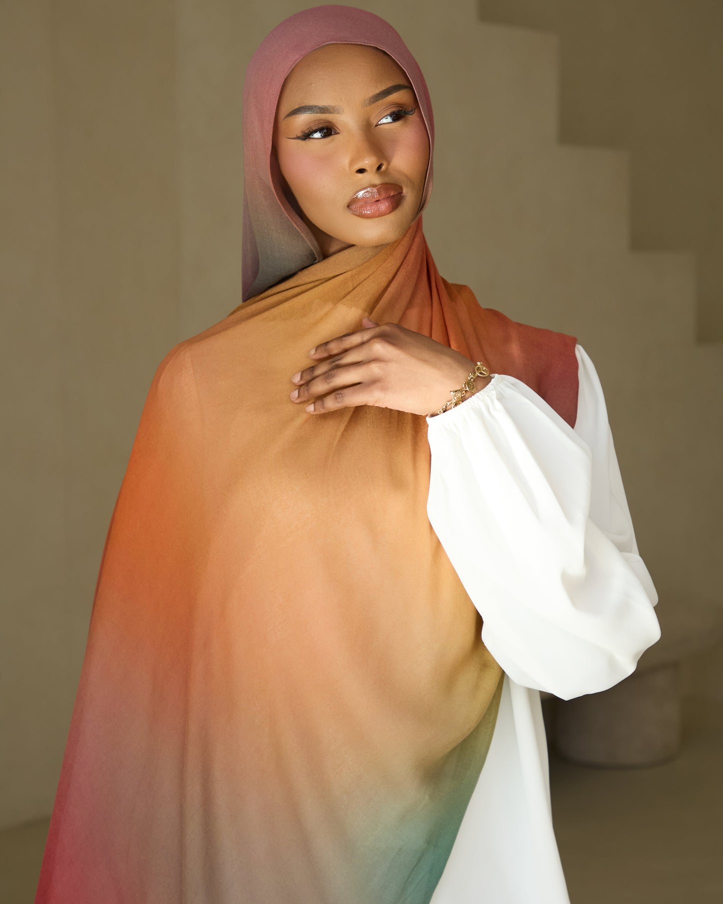 Printed Modal Hijab - Sunset