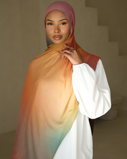 Printed Modal Hijab - Sunset