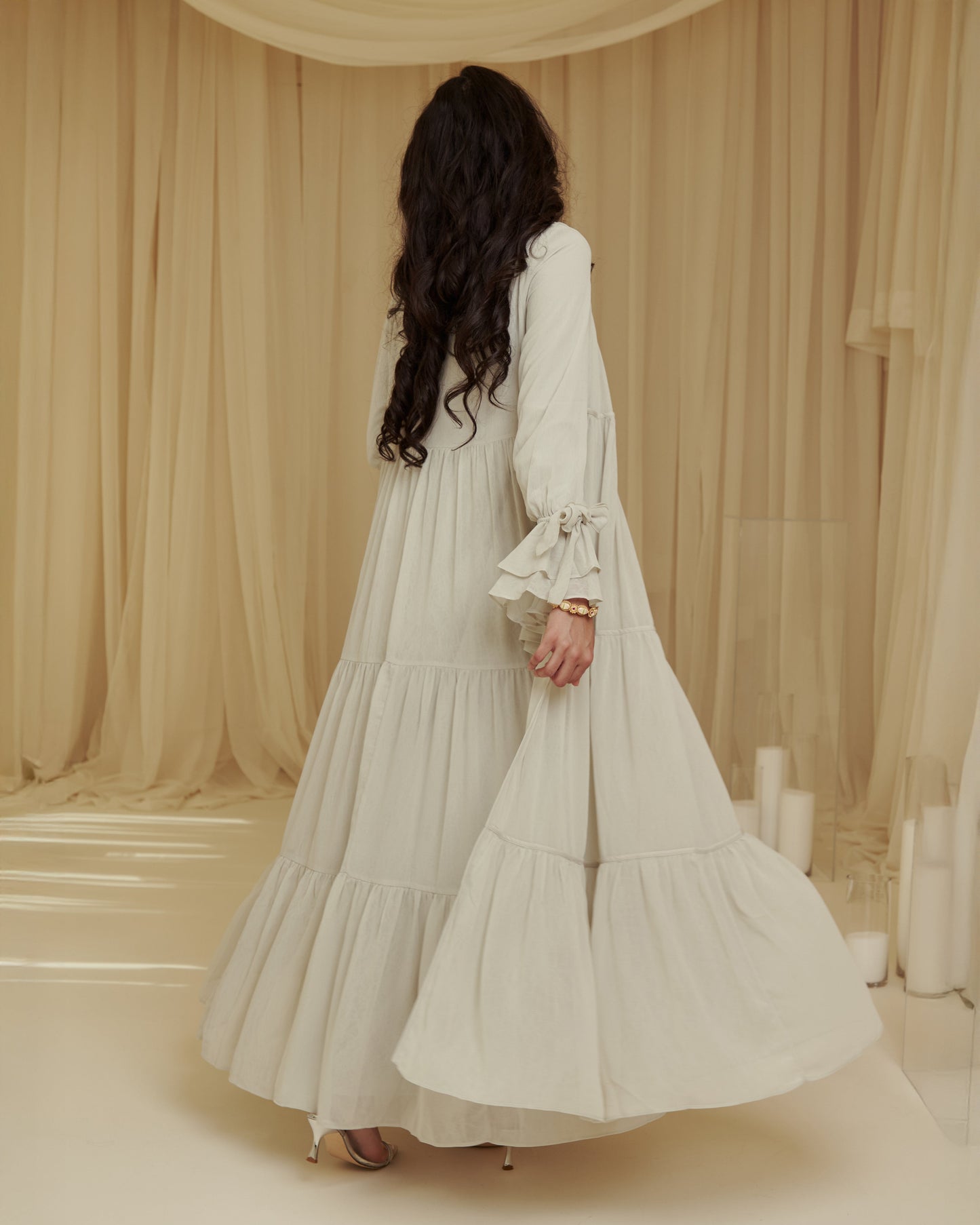 The Muse Abaya - Ivory Sage