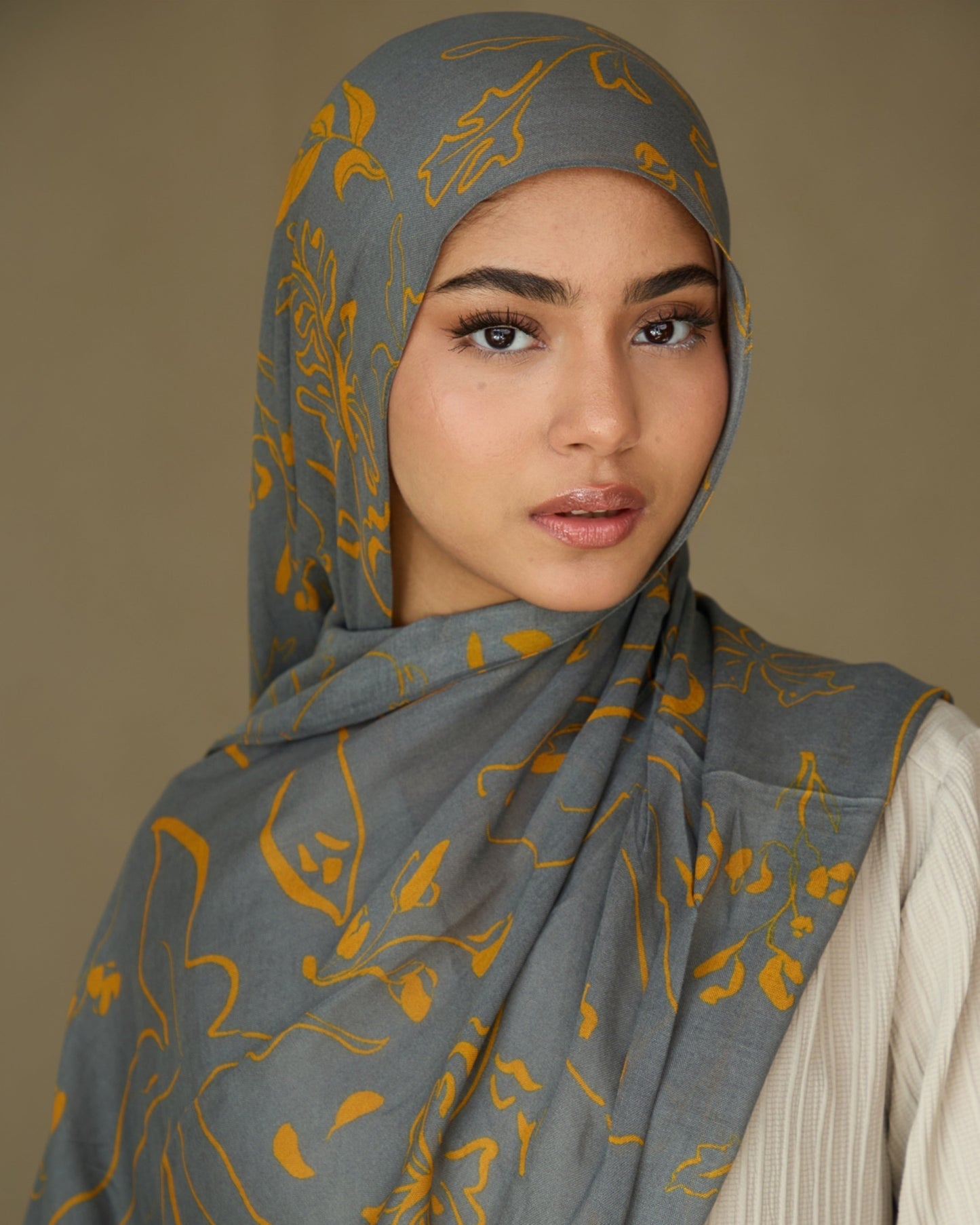 Printed Modal Hijab - Marigold Sky