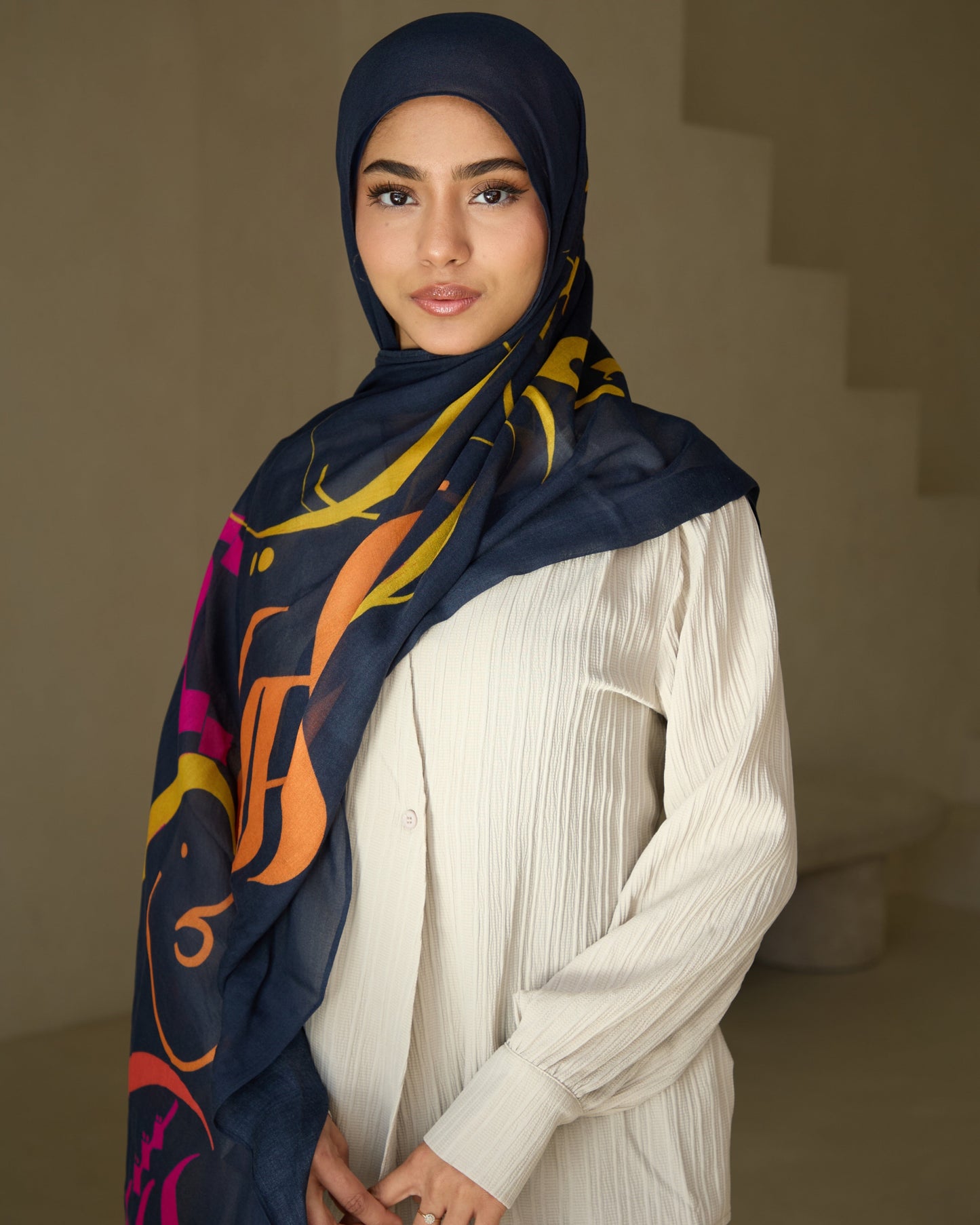 Printed Modal Hijab - Sunset Calligraphy