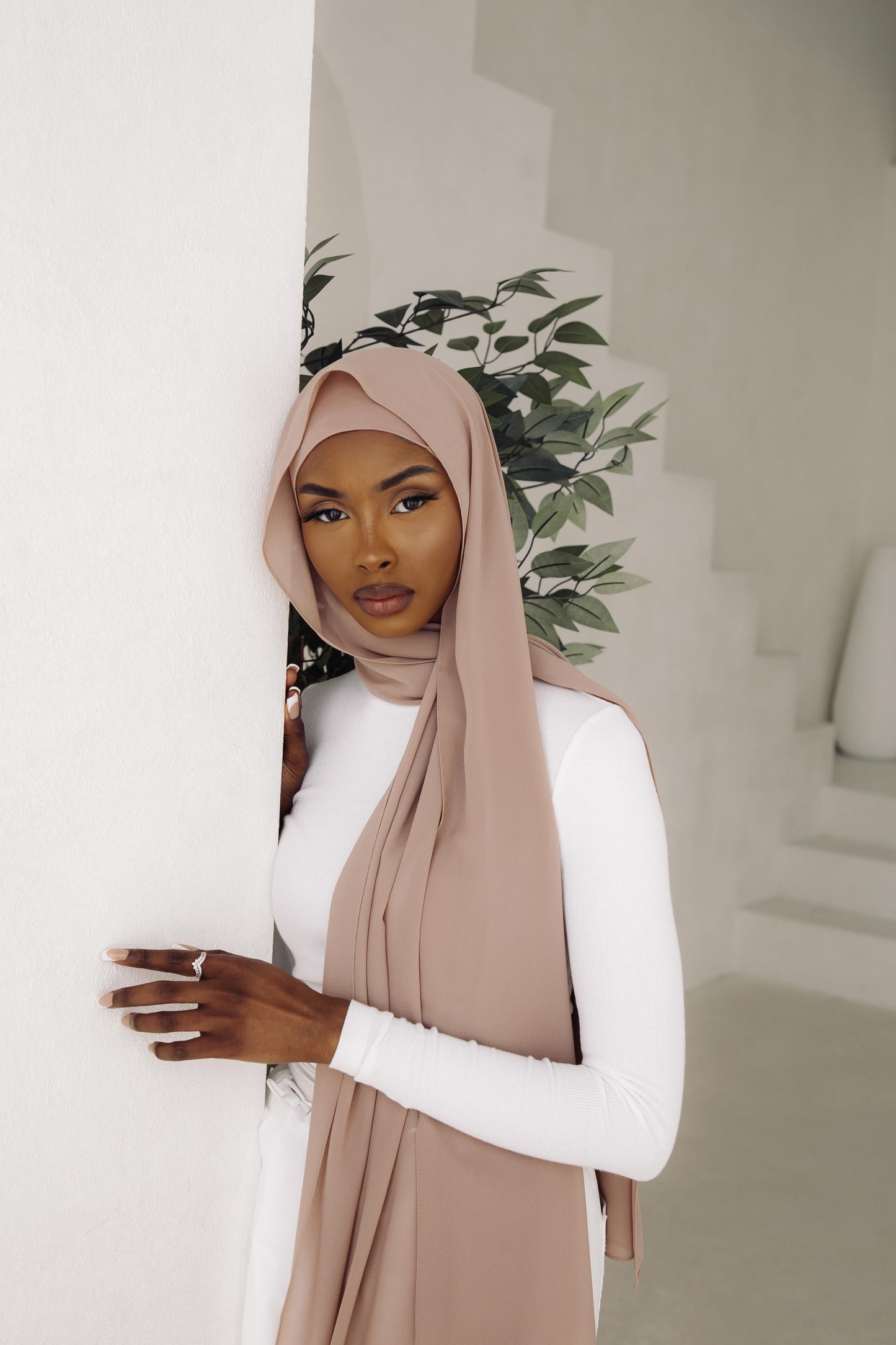 Premium Chiffon Hijab - Blush