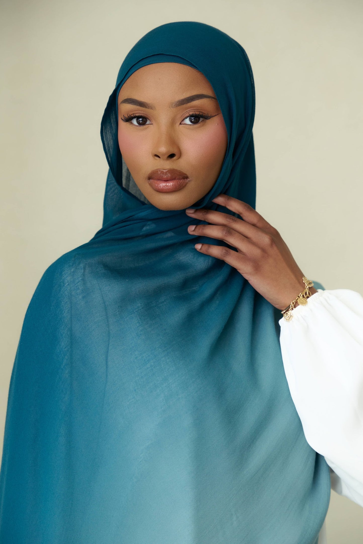 Ombré Modal Hijab - Mediterranean Tide