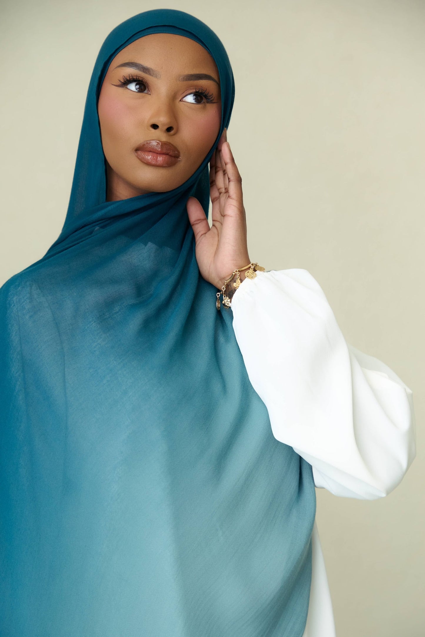 Ombré Modal Hijab - Mediterranean Tide