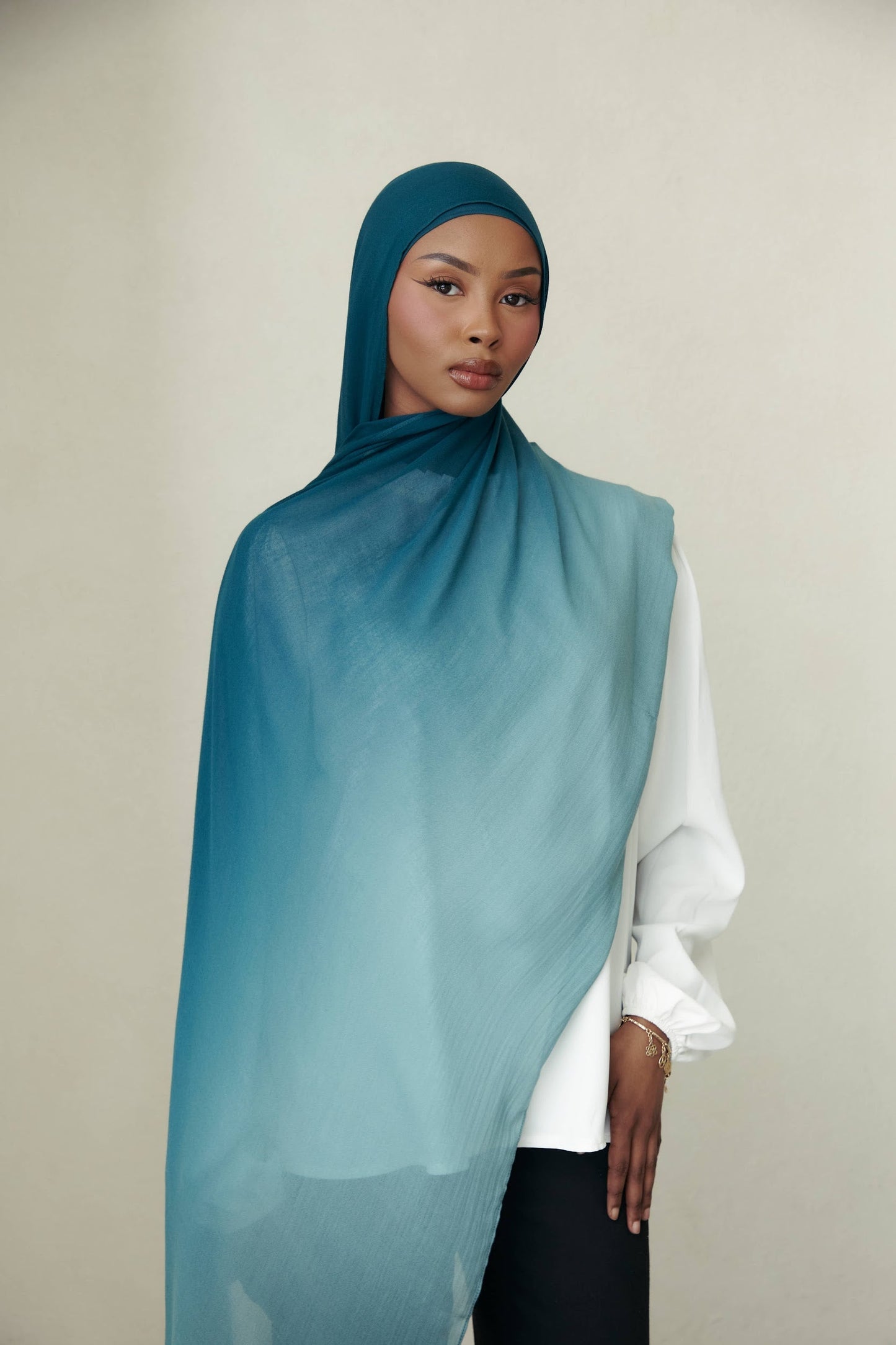 Ombré Modal Hijab - Mediterranean Tide