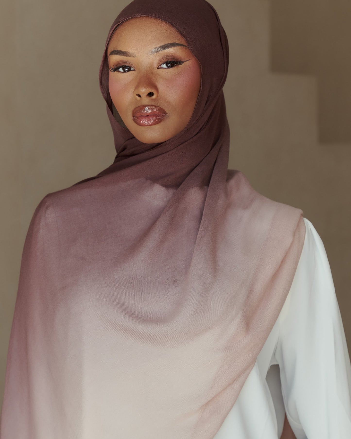 Ombré Modal Hijab - Fig Blossom