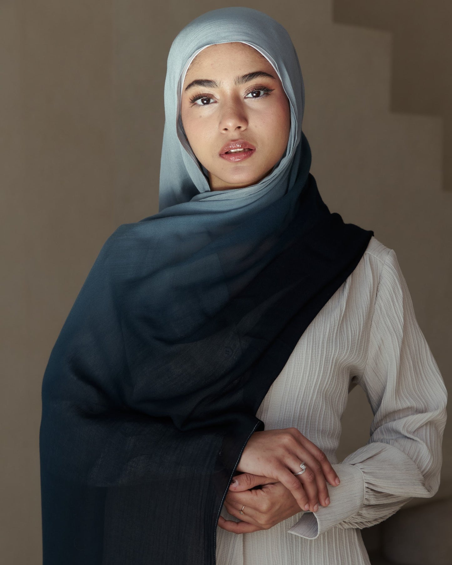 Ombré Modal Hijab - Midnight Oud