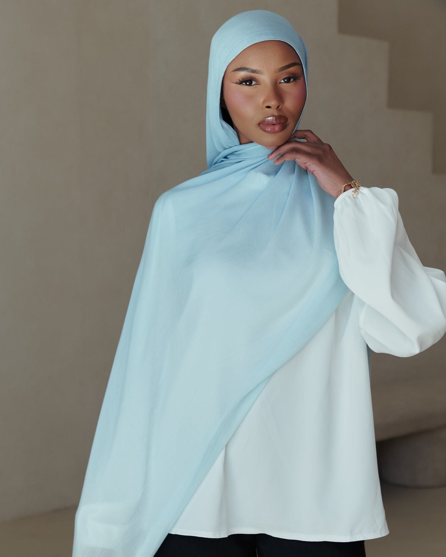 Ombré Modal Hijab - Glacier Mist