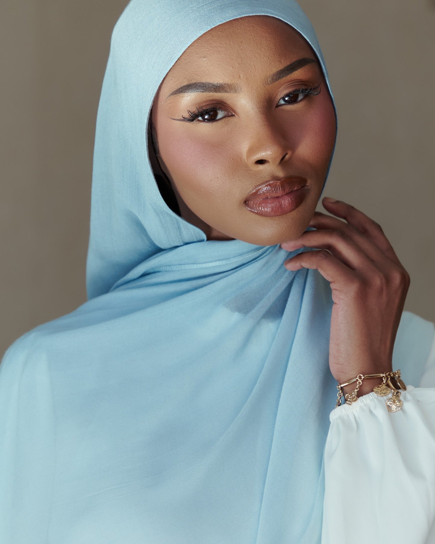 Ombré Modal Hijab - Glacier Mist