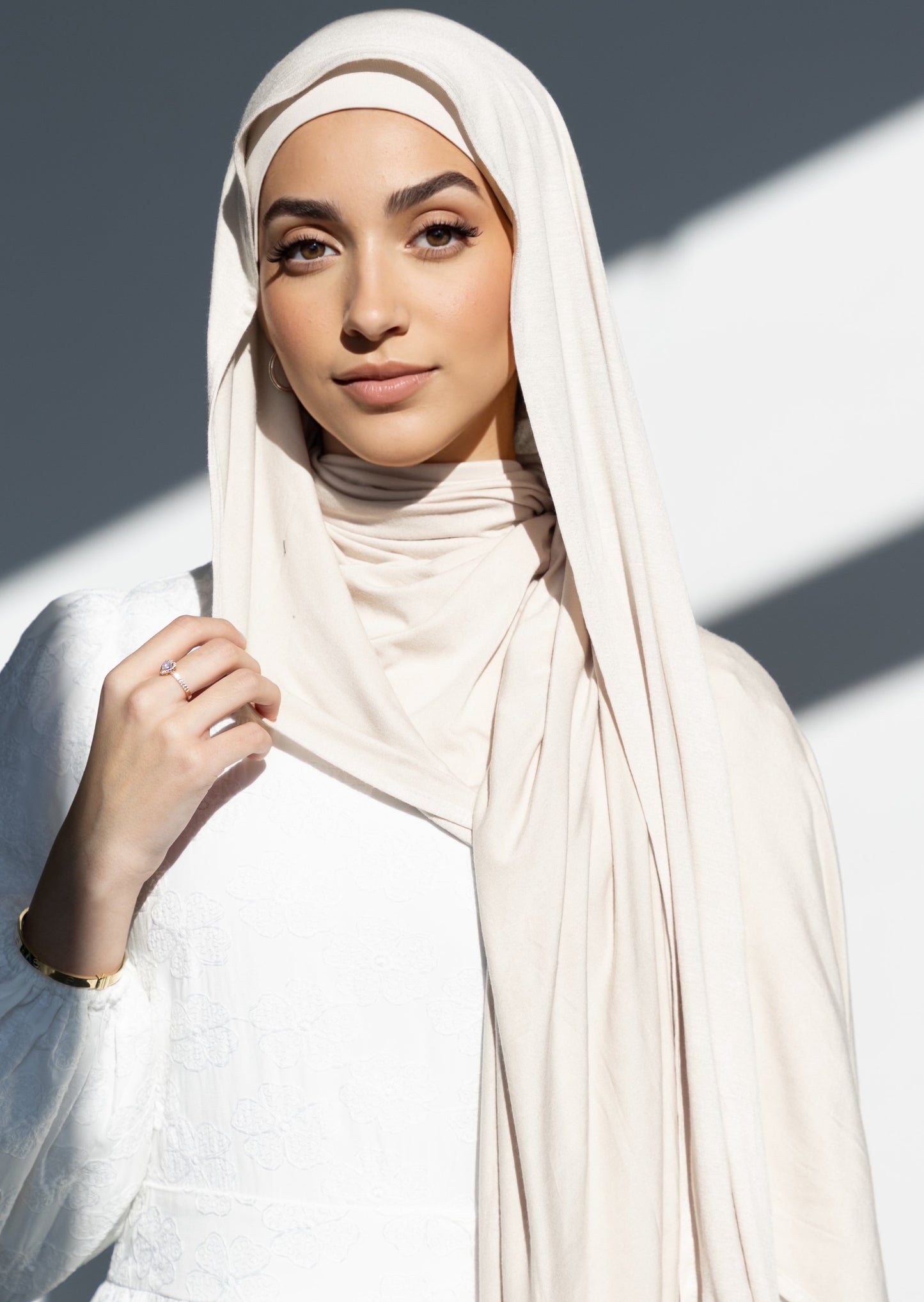 Jersey Matching Hijab & Undercap Set - Fog