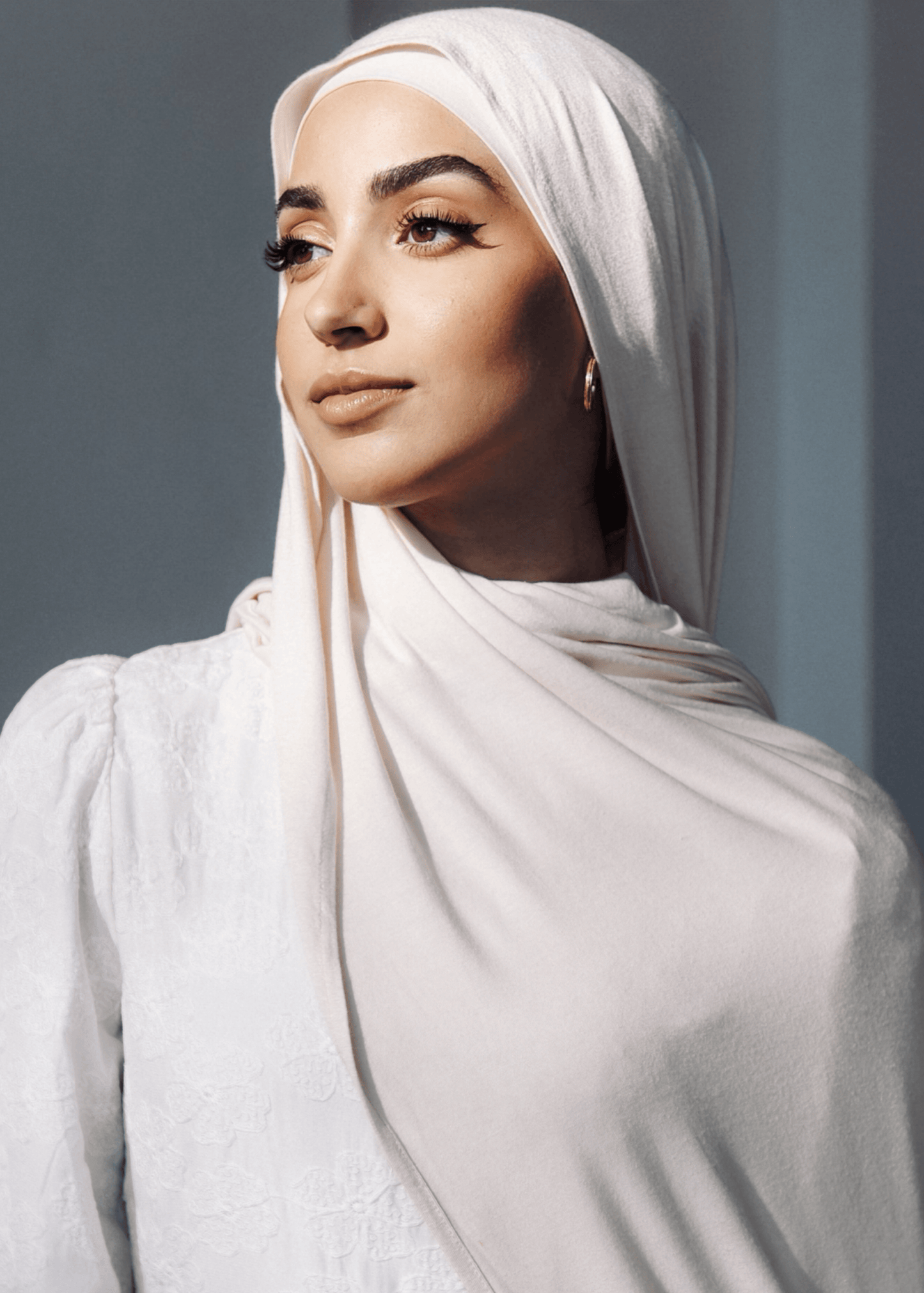 Jersey Matching Hijab & Undercap Set - Ivory