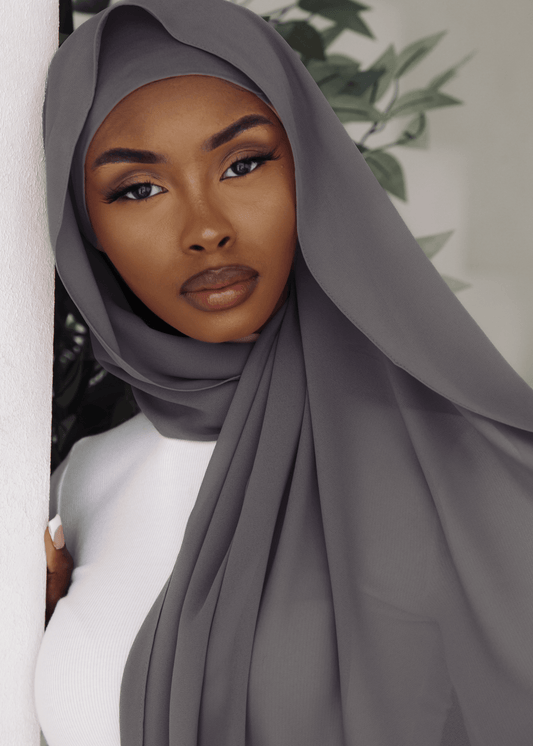 Matching Hijab & Undercap Set - Dark Gray