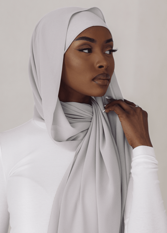 Matching Hijab & Undercap Set - Light Gray