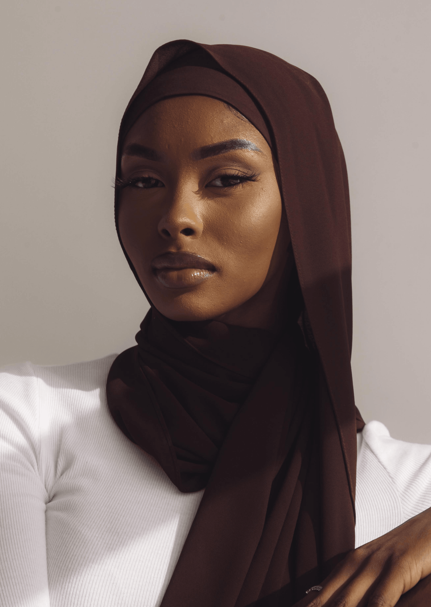Matching Hijab & Undercap Set - Dark Chocolate