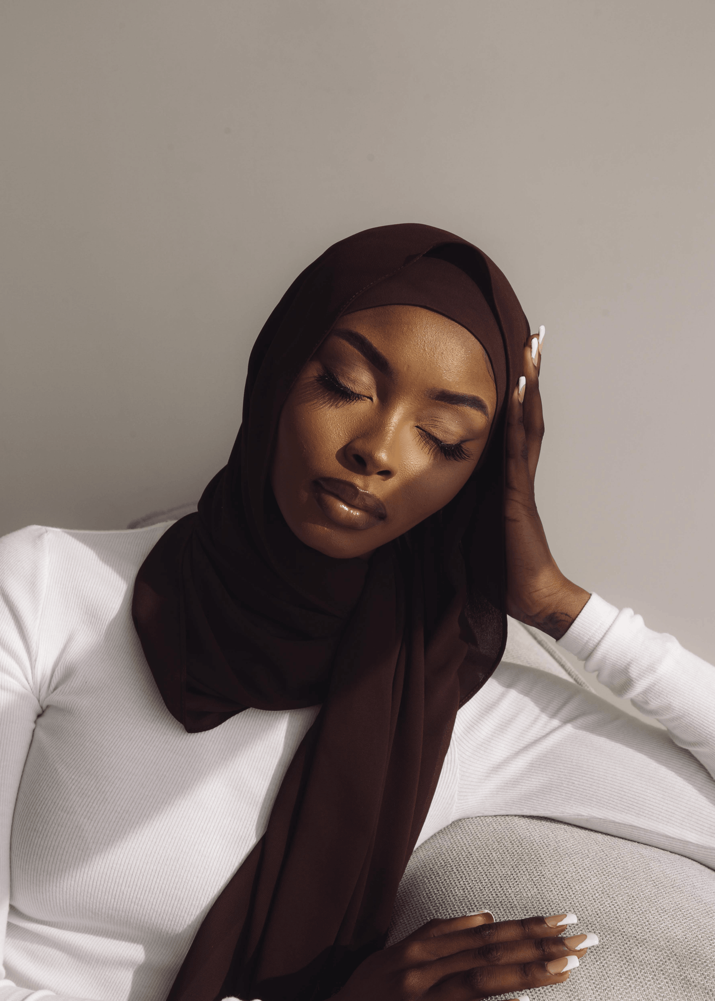 Matching Hijab & Undercap Set - Dark Chocolate