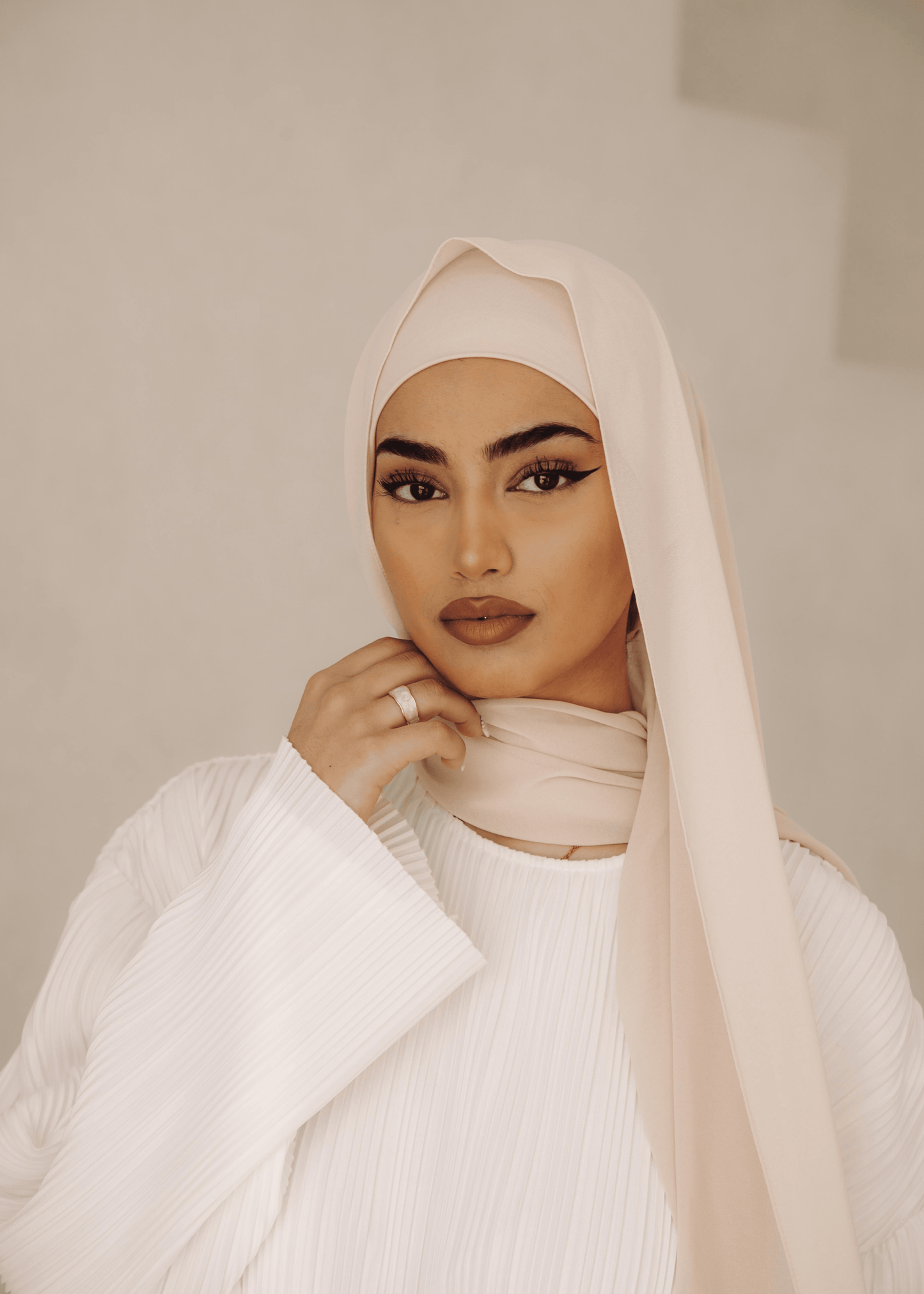 Matching Hijab & Undercap Set - Porcelain