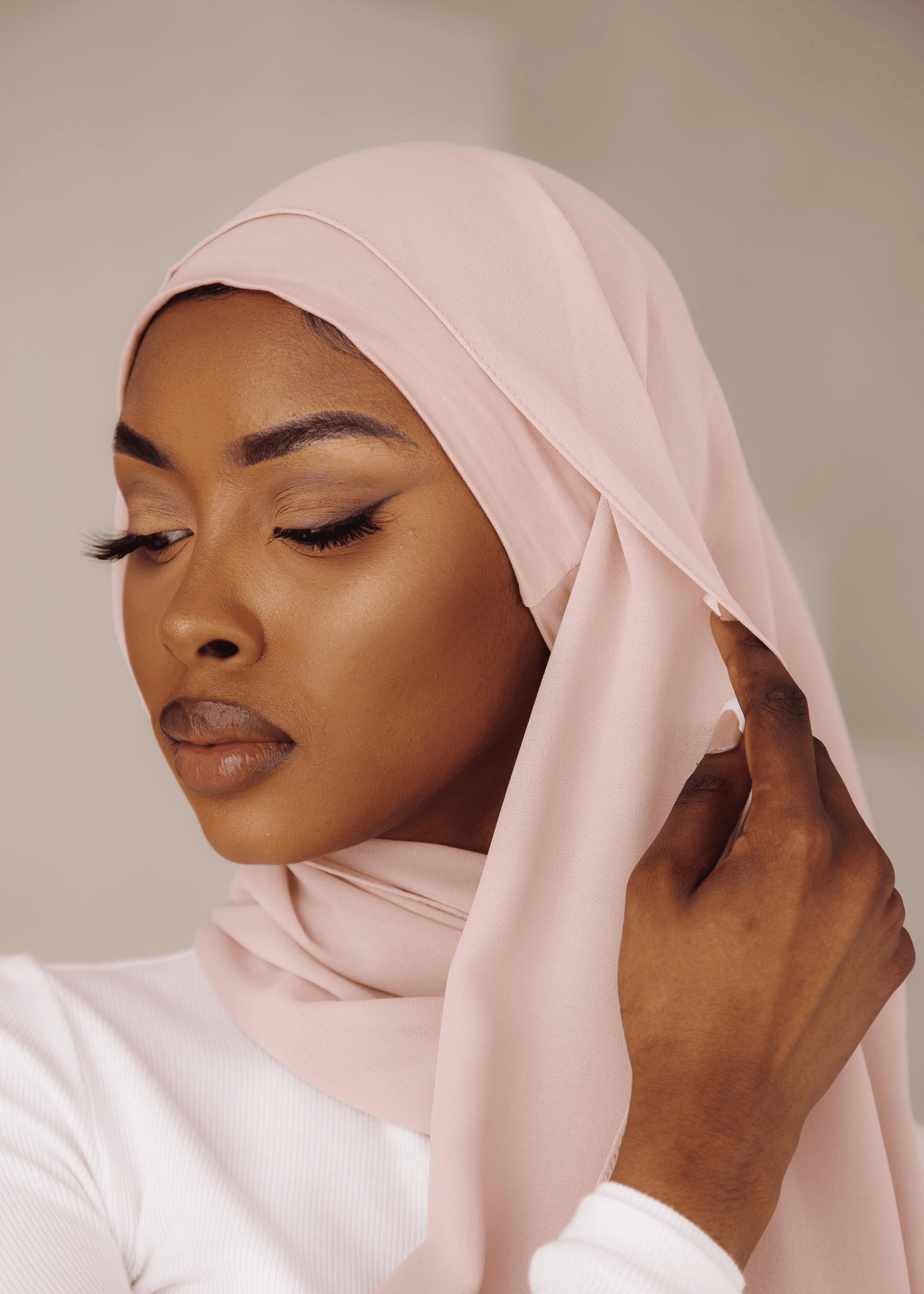 Matching Hijab & Undercap Set - Powder Pink