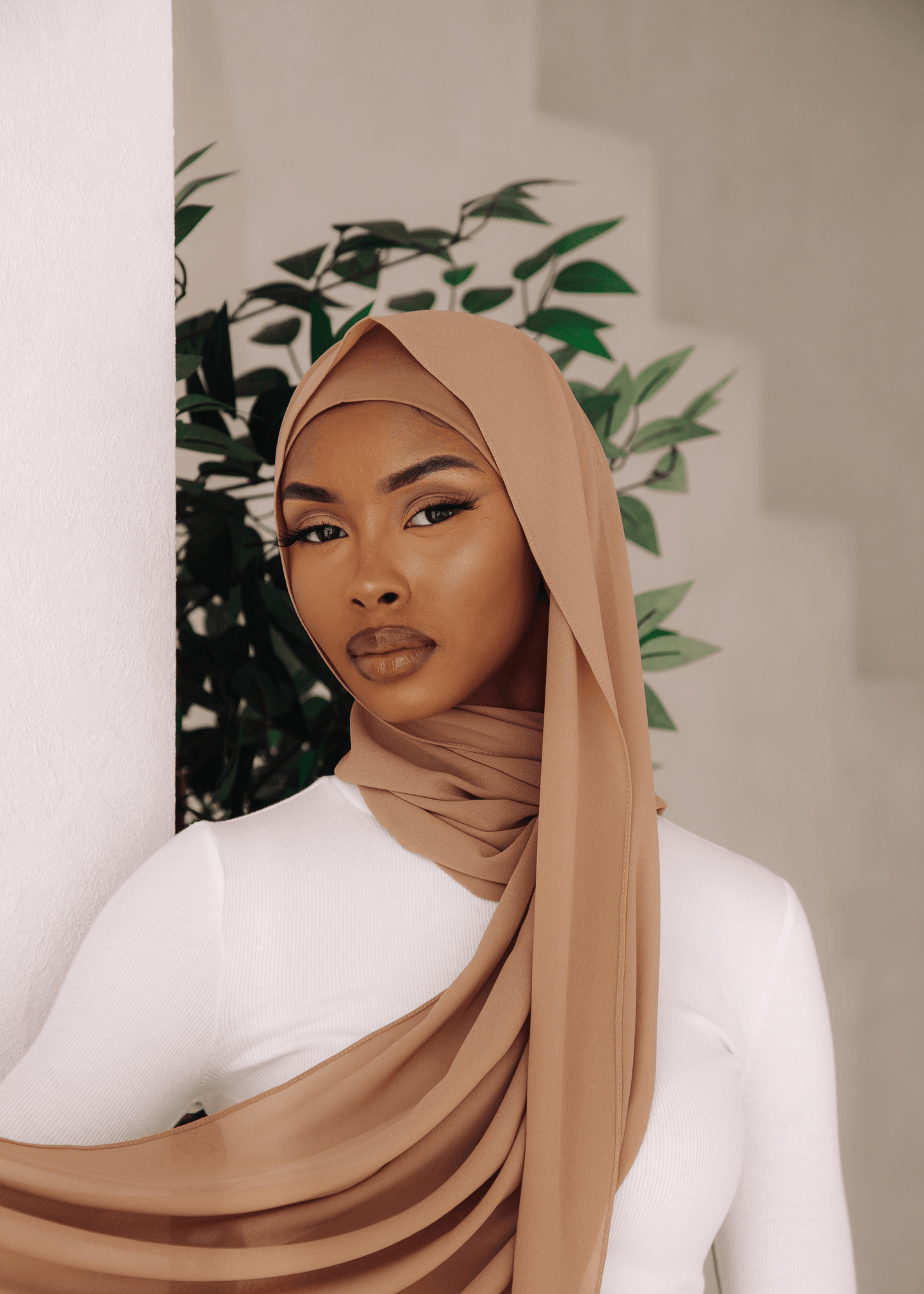 Matching Hijab & Undercap Set - Tan