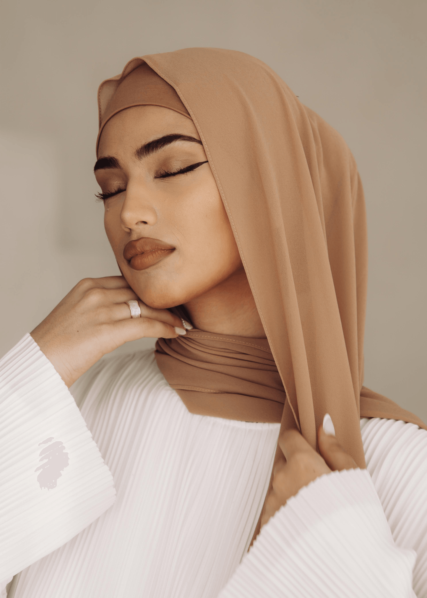 Matching Hijab & Undercap Set - Tan